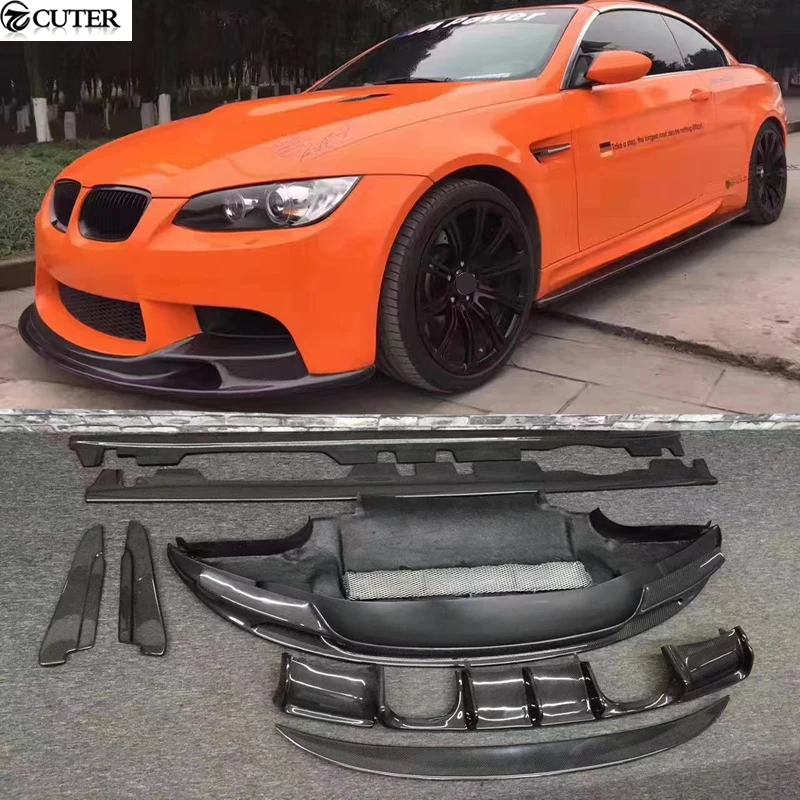 

E92 E93 M3 Carbon Fiber Front Bumper Lip Rear Diffuser Side Skirts Rear Spoiler for BMW E92 E93 M3 06-13