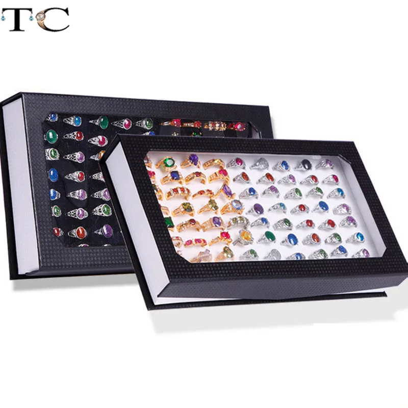 Rings Display Tray Rectangle Jewelry Display Tray Container 72 Slots Rings Storage Case Earrings Box Ring Box Display Storage