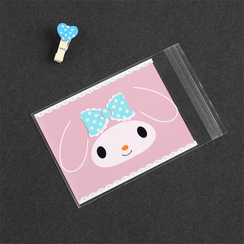 100 Pcs/lot Cute Cat Rabbit Cookie Packaging Bags Self-adhesive Biscuits Snack Bag Wedding candy gift bag 10*13cm