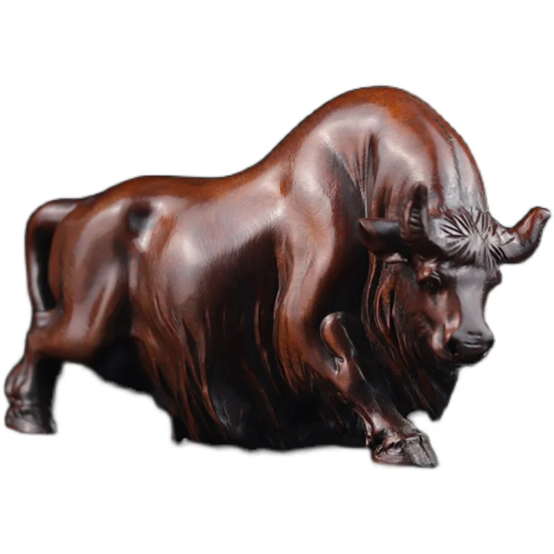 

XS473 - 15 *6.1*9 CM Hand Carved Boxwood Figurine Carving: Buffalo Ox