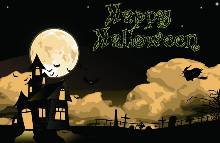 Roze Halloween decoratiebanner met spoken, Halloween decoratie voor