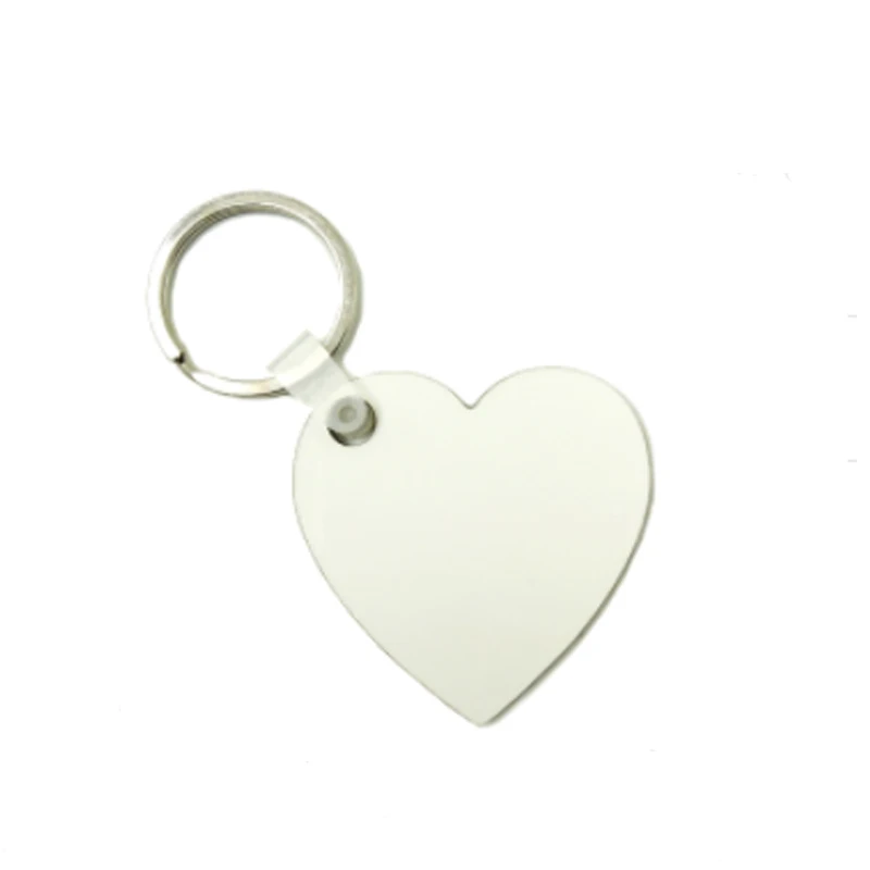 100pcs/lot Wholesale Fashion diy OEM Sublimation keychain Wooden Key Rings  White blank MDF Key Chain for Heat Press