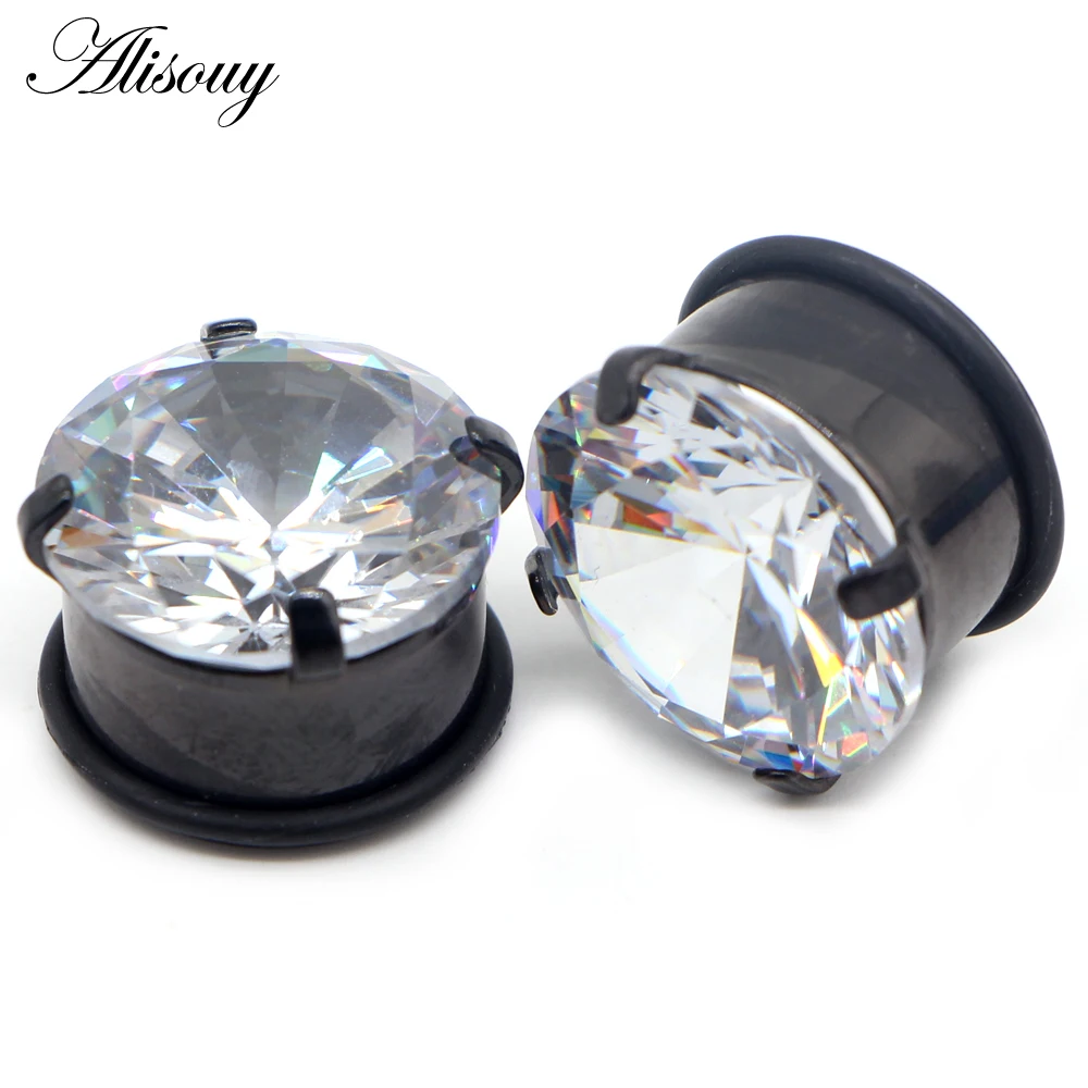 Simple Ear Plug Tunnel Zircon Earring Expander