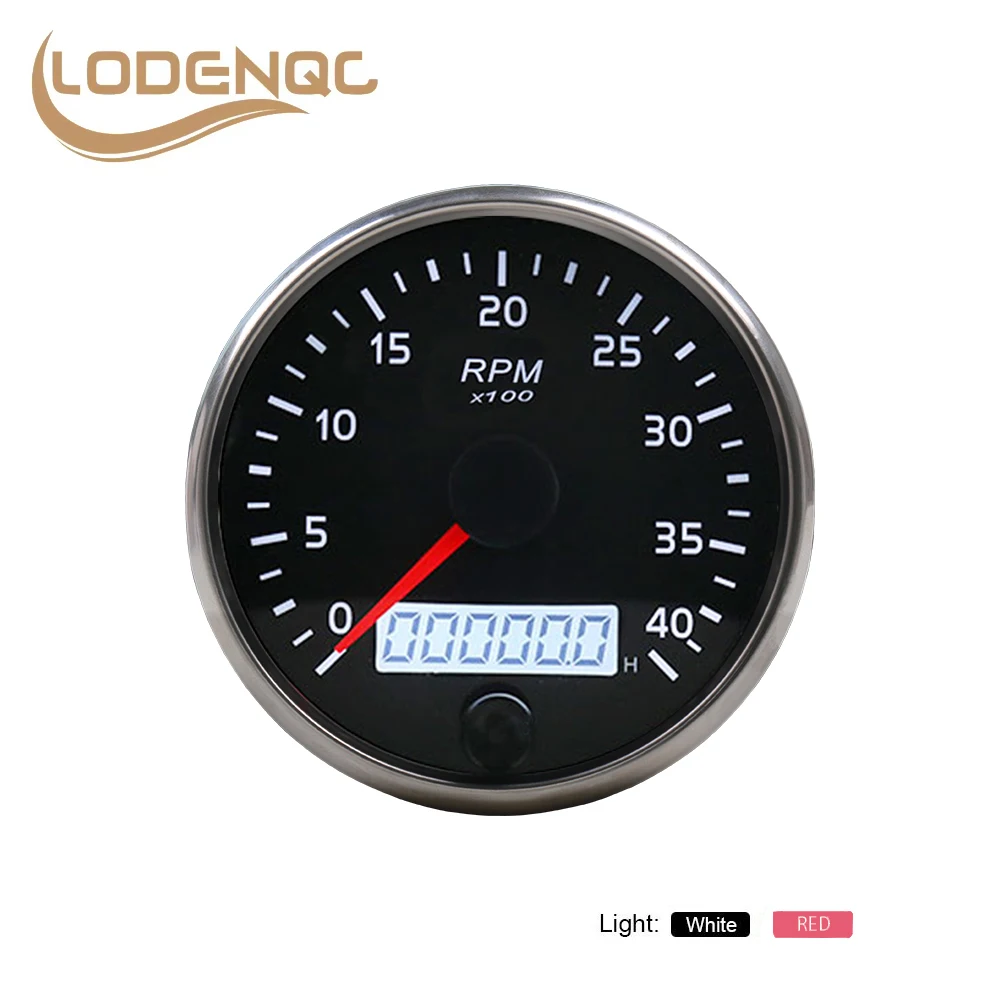 motorcycle speedometer Car Boat  85MM Tachometer 0-4000RPM 12V/24V RPM Gauge Amber/White Light With LCD Hourmeter For Diesel