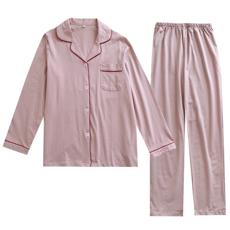 

Women and Men Leisure Loose Pajamas Loungewear Spring & Autumn Comfortable Knitted Cotton Pajama Couples Home Clothes Sleepwear