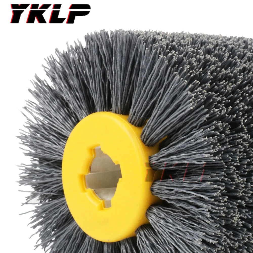 1 pcs 120*100*20mm Nylon Abrasive Wire Drum Polishing Wheel Electric Brush for Woodworking Metalworking Grit 80/120/180/240/320