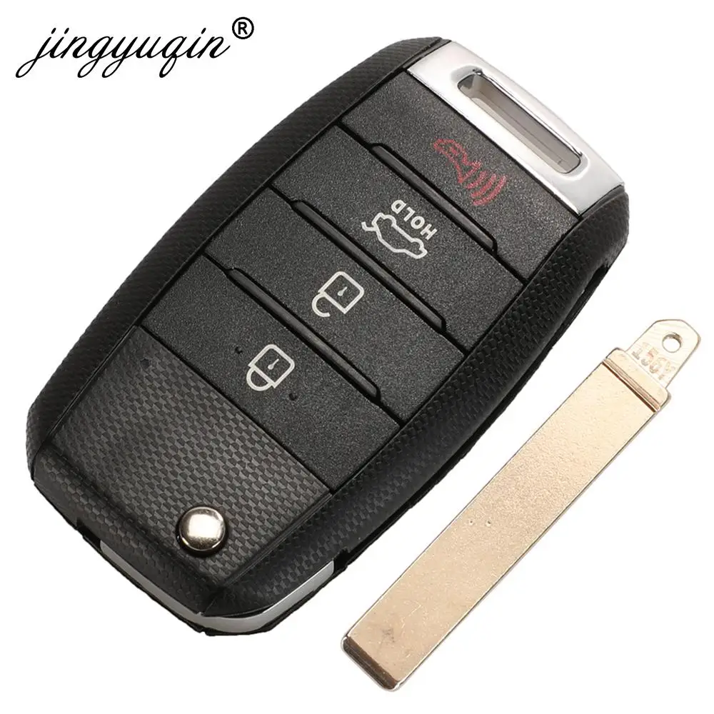 jingyuqin 3/4BT Flip Remote Car Key Shell For Kia Carens Ceed Rio Sportage Optima Sorento Cerato Soul Forte Seltos Fob Housing