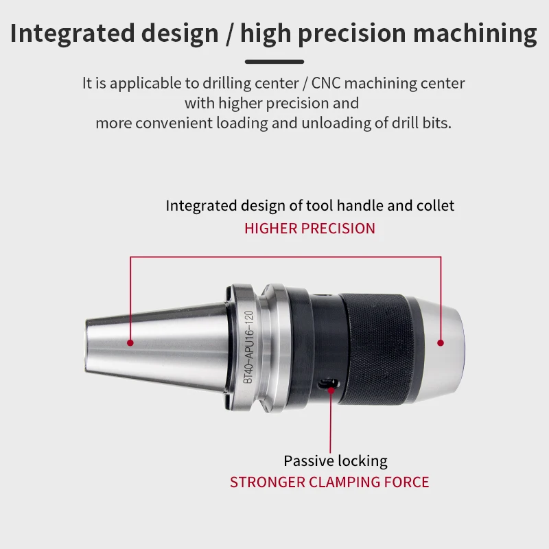 Imagem -02 - Suporte de Ferramenta Cnc Bt40-apu13100 Auto-aperto tipo de Braçadeira de Broca Cnc Usinagem Centro Torno Apu Broca Chuck Chave