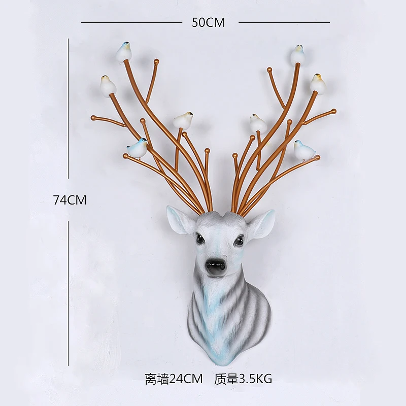 Creative Deer Head Wall-mounted European-style Home TV Background Wall Ornaments Clothing Store Club Decorations Crafts