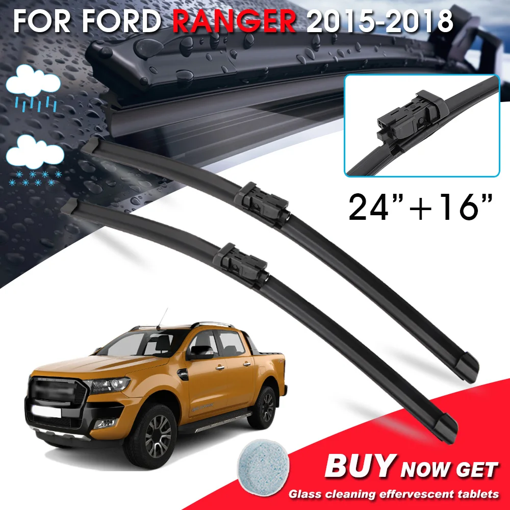 

BROSHOO Car Fornt Window Windshield Wipers Blade For Ford Ranger 24"+16" LHD&RHD Car Model Year 2015-2018 Auto Accessories