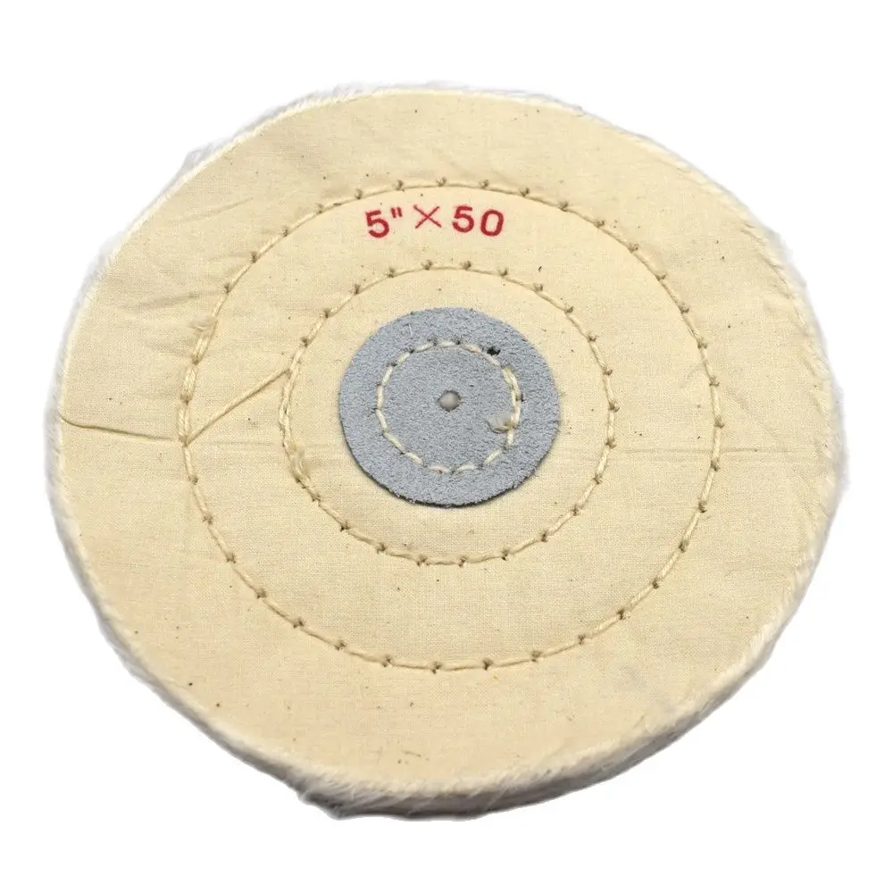 White Cotton Lint Cloth Buffing Wheel Round Jewelry Polishing Grinding Wheel  50 Layer