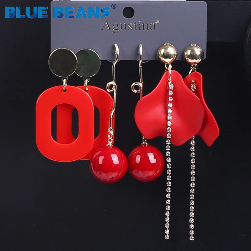 BLUE BEANS 2020 Earring Set For Women Long Earrings Fashion Jewelry Drop Earrings Sets Boho Minimalist Girls Dangle Earring Stud