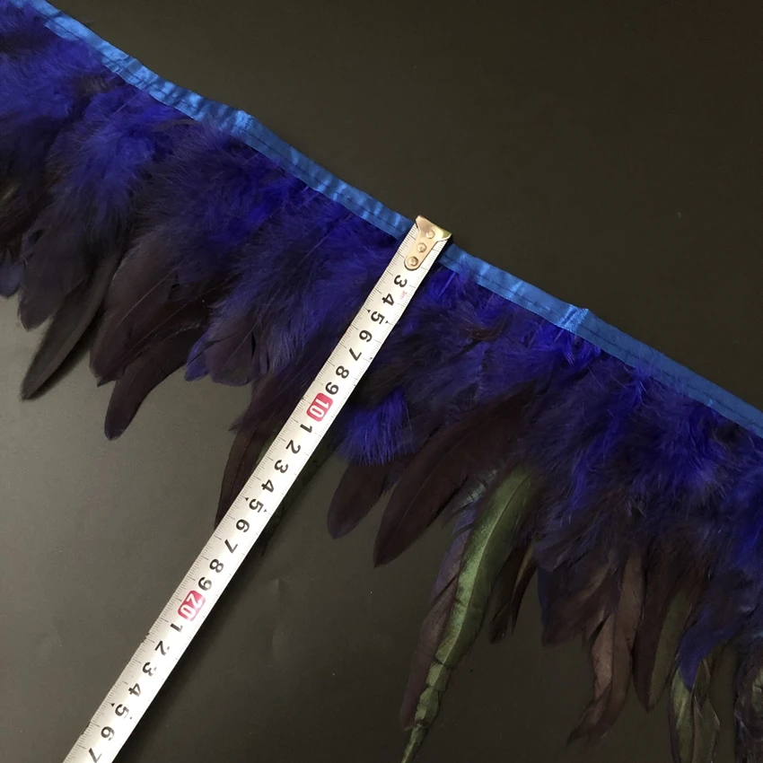 Wholesale 5 Meters 10-15CM Natural Chicken Rooster Tail Feathers Trims Strip Wedding Party Clothing Rooster Coque Feather Ribbon