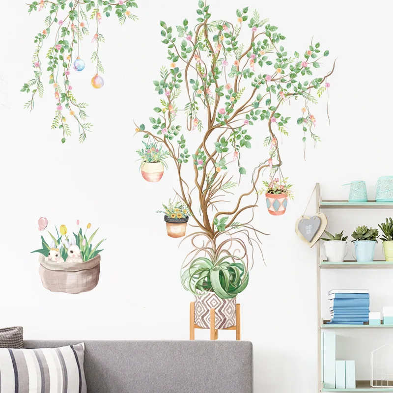 Plant tree children\'s room wall sticker Kindergarten classroom corridor sticker Waterproof entrance wall sticker Wallpaper paste
