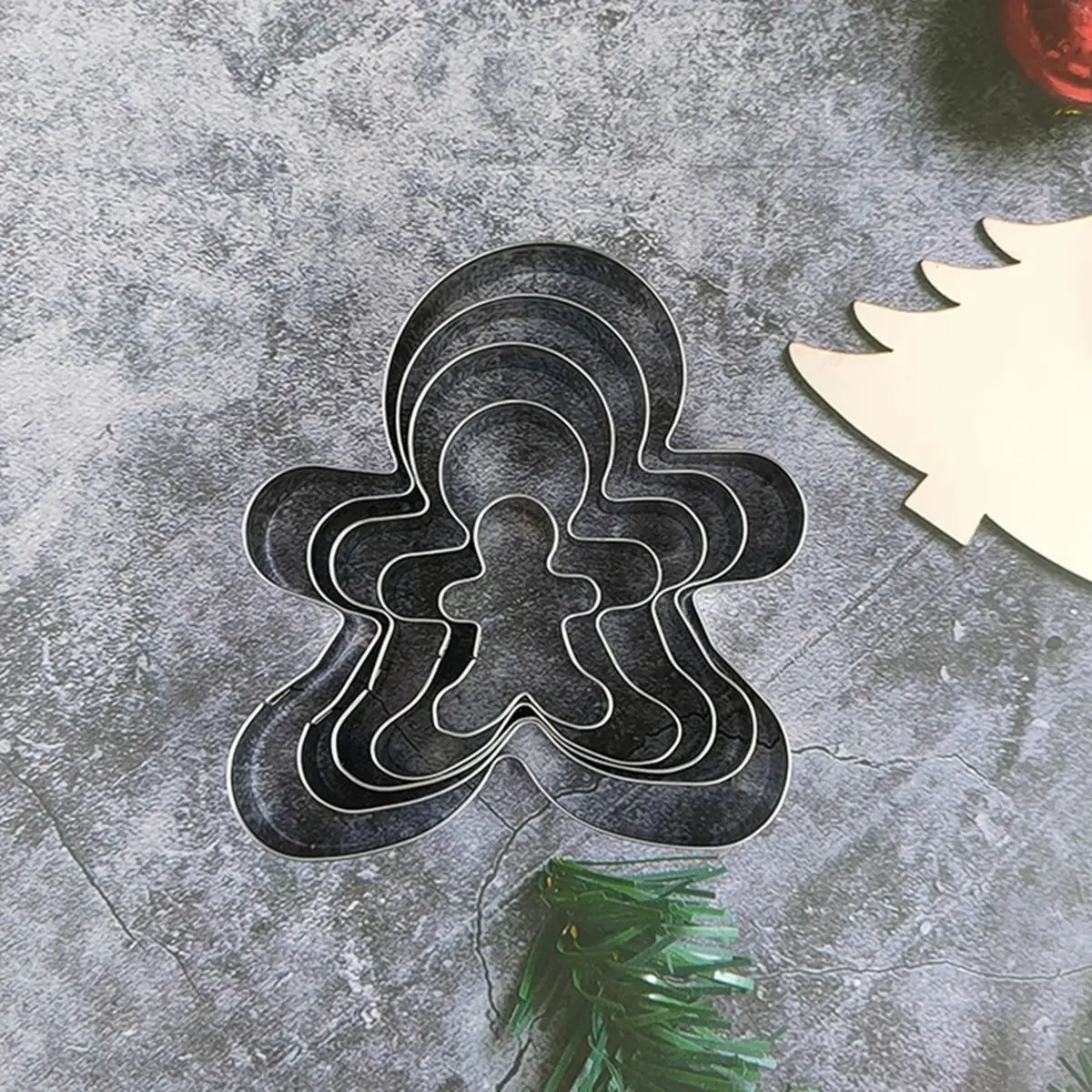 Kitchen Gingerbread Man Stainless Steel Santa Claus Snowflake Baking Tools Christmas Decor Cookie Cutters Set Biscuit Mold