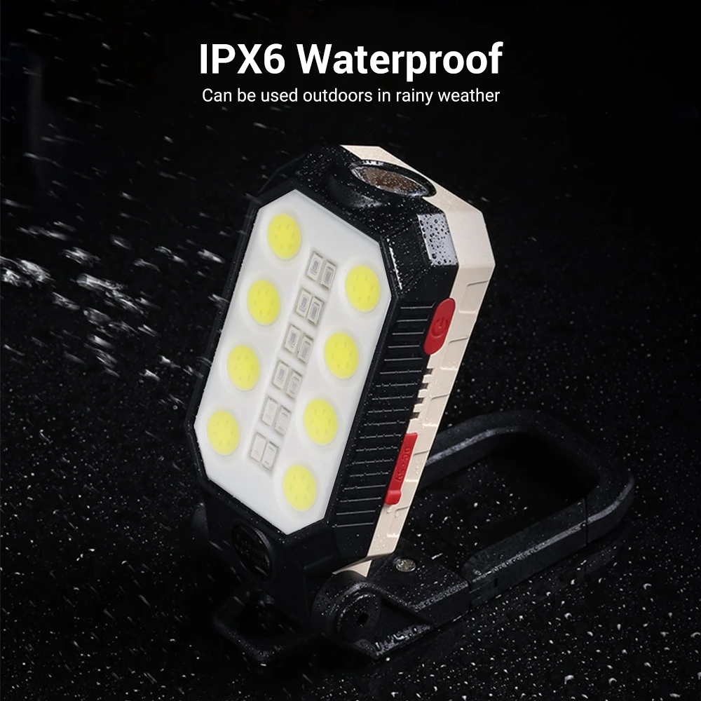 Boruit ไฟฉาย LED แบบชาร์จไฟได้ USB, ไฟฉายทำงานตะเกียงตั้งแคมป์แบบพกพากันน้ำโคมไฟฉุกเฉิน