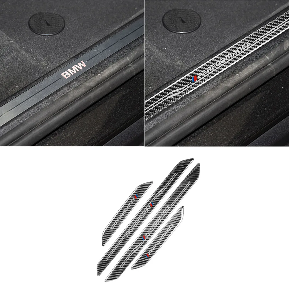 

Car Carbon fiber Door Sill Cover, Door Entry Guard Decorative Cover for 2014-2018 BMW X5, X6, F15, F16