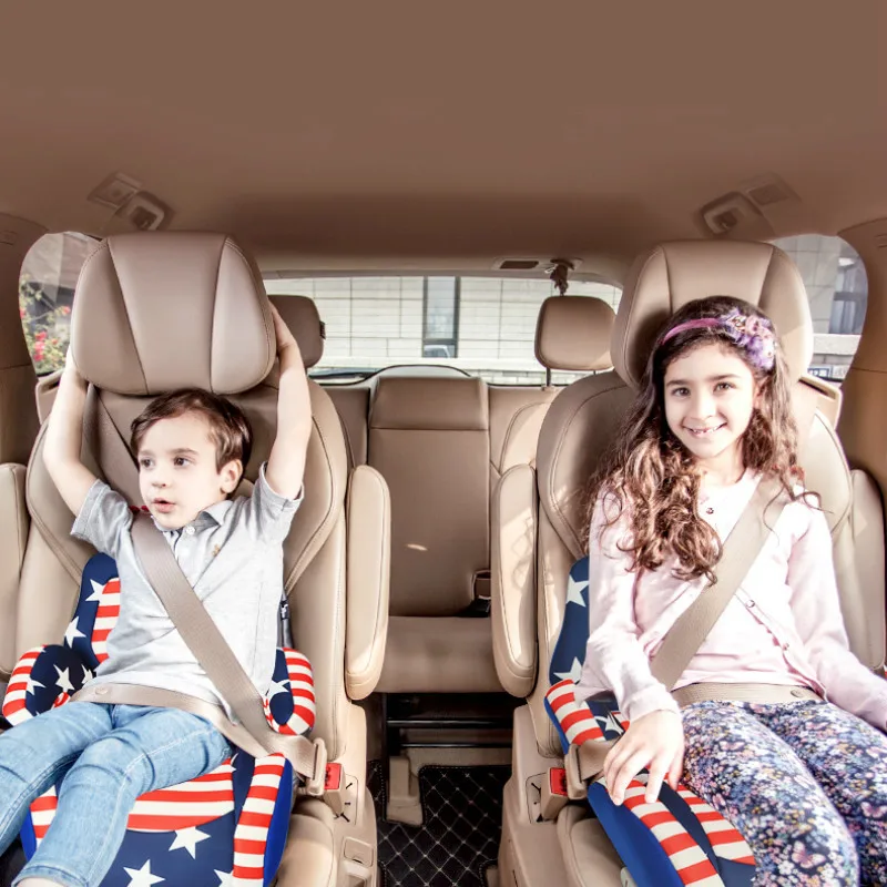 Foldable Children Car Booster Seat Safety Chair Heightening Pad  Partable Car Seat  Car Chair for Children Child Car Seat