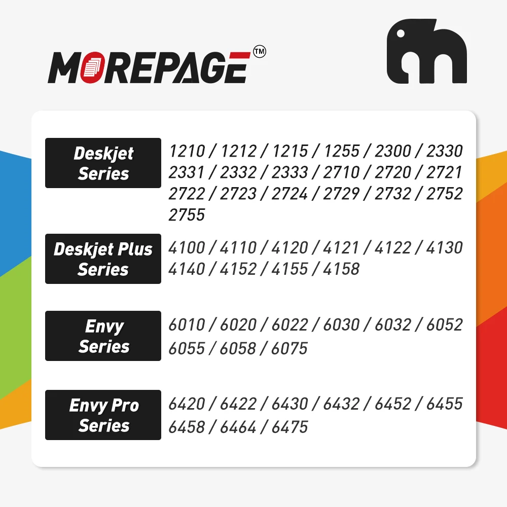 MorePage Remanufactured 305XL Ink Cartridge For HP 305 XL HP305 For HP DeskJet Series 2721 2722 2723 2724 2729 2732 2752 Printer