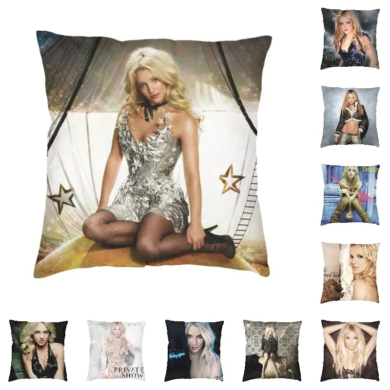 Sexy Britney Spears Cushion Cover 40x40cm Music Singer TV Actor Velvet Cute Pillows Case for Sofa Home Decor Pillowcases