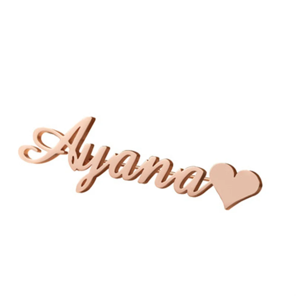 Tangula broche de nombre personalizado para mujer, placa de identificación de acero inoxidable, insignias de solapa, joyería de temperamento de