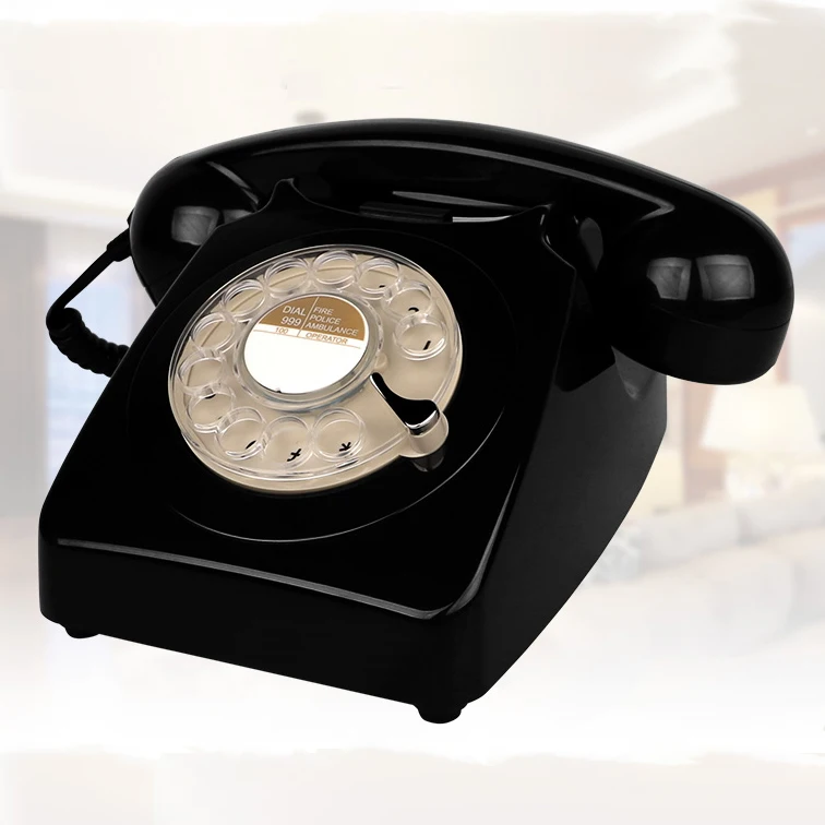 Revolve Dial Vintage Landline Retro Telephone Wire Rotate Fixed Phone pink table Black Yellow Home office  Europe style R306