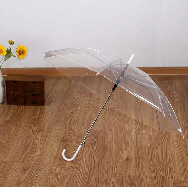 

50PCS Wholesale Transparent Multicolor Umbrellas Clear PVC Umbrellas Long Handle Rainproof Umbrellas SN321
