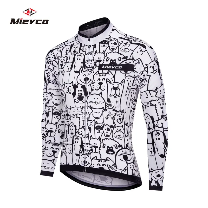 Weißes Cartoon-Katze-Rennrad-Radtrikot 2025, langärmelig, für Herren, Mountainbike, Rennen, Fahrradbekleidung, Maillot Ropa Ciclismo Hombre Wear – Detail 4