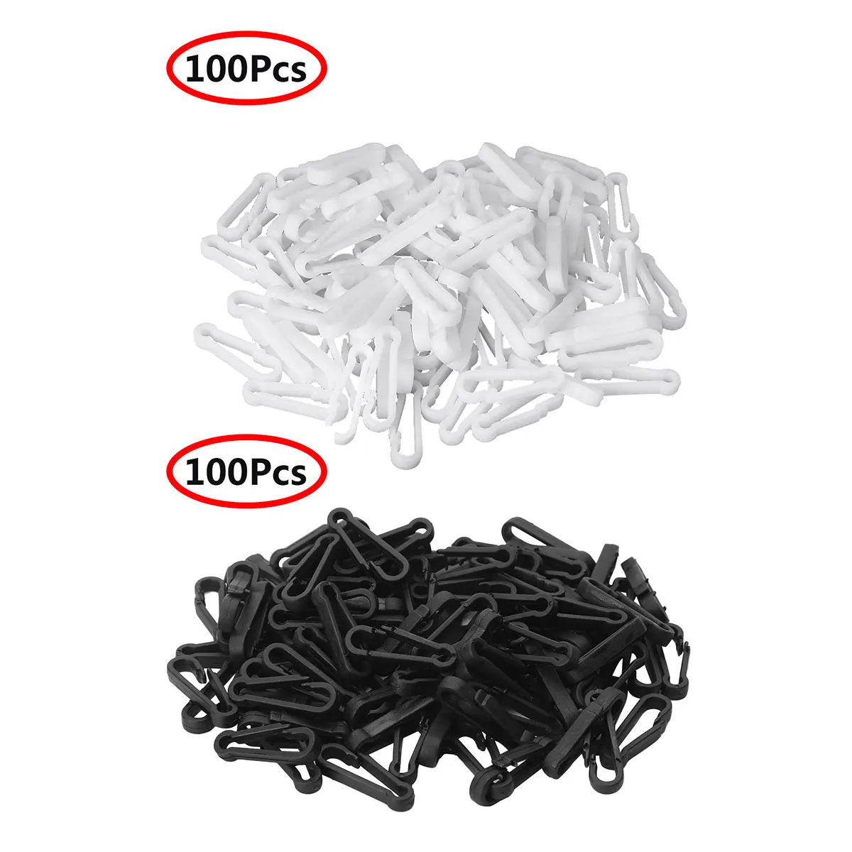 100Pcs Plastic Clip Snap Hooks Mini Carabiner Buckle Paracord Backpack Straps Bag Parts DIY Crafts Clasp Hanging Hooks