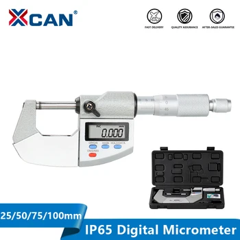 XCAN micrometer IP65 outdoor digital micrometer 0-25/50/75/100mm 0.001mm water/oil proof electronic gauge measure caliper