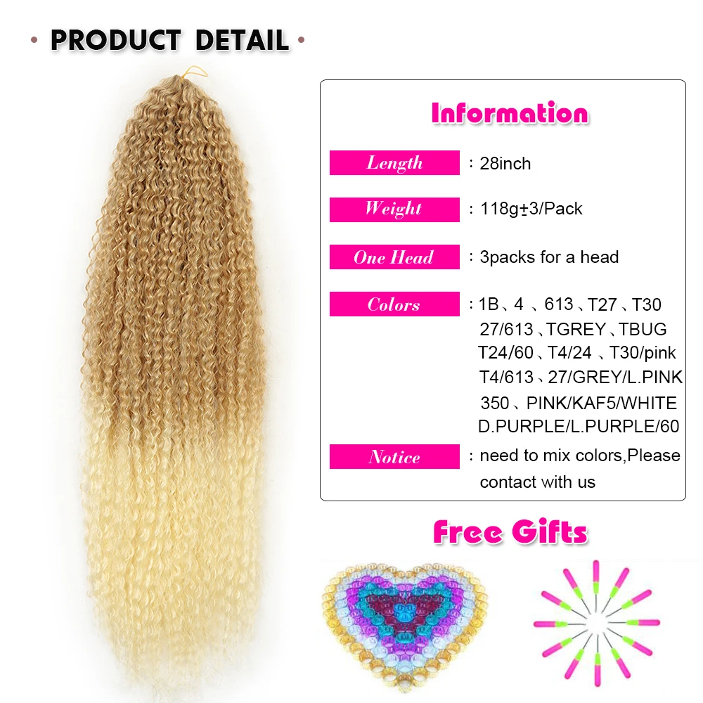 Afro Yaki Kinky Curly Hair, Tressage au crochet ombré doux, Extensions de cheveux synthétiques Marly, Alibaby, Femmes noires, 20 po