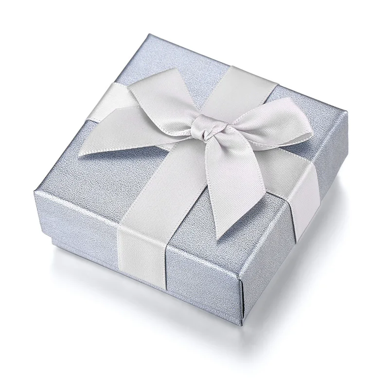 Vnox-Caja de regalo gris, embalaje de joyería elegante para collar, pulsera, anillo, sin logotipo, compatible con Dropshipping, Festival de