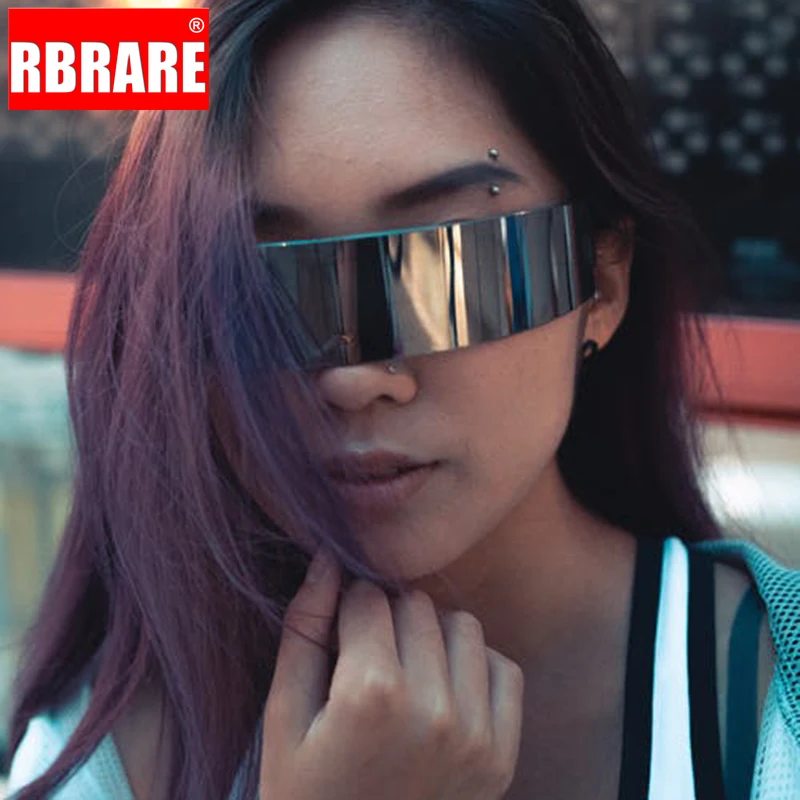 RBRARE Funny Futuristic Wrap Around Monob Costume Sunglasses Mask Novelty Glasses Halloween Party Ring Decoration Glasses