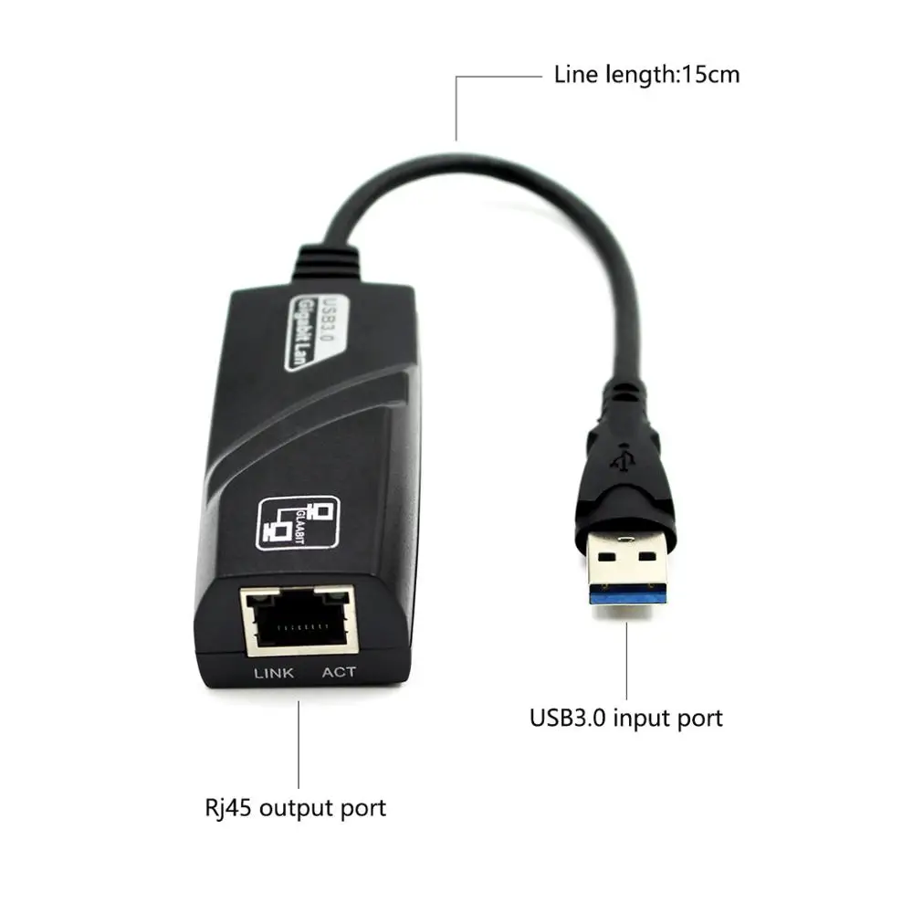 l USB 3.0 to Gigabit Ethernet RJ45 LAN (10/100/1000) Mbps Network Adapter For PC Laptop Win