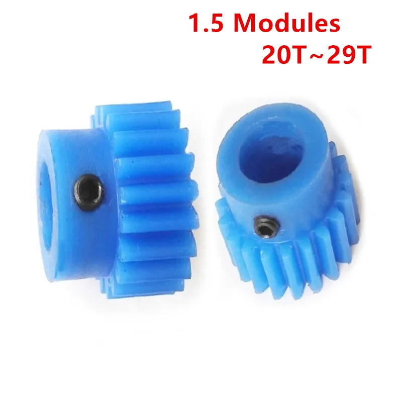 

Blue MC Nylon 1.5 Modules 20 T-29T Tooth Bore 6 6.35 7 8 9 10 11 12 13 14 15mm High Temperature Resistance Self-lubrication