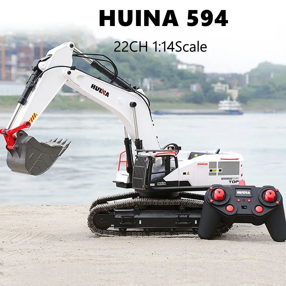 

3 IN 1 HUINA 594 1/14 RC Excavator TRUCK Alloy crawler 22CH 2.4G radio controlled car Electric Machine Tractor Toys for boy