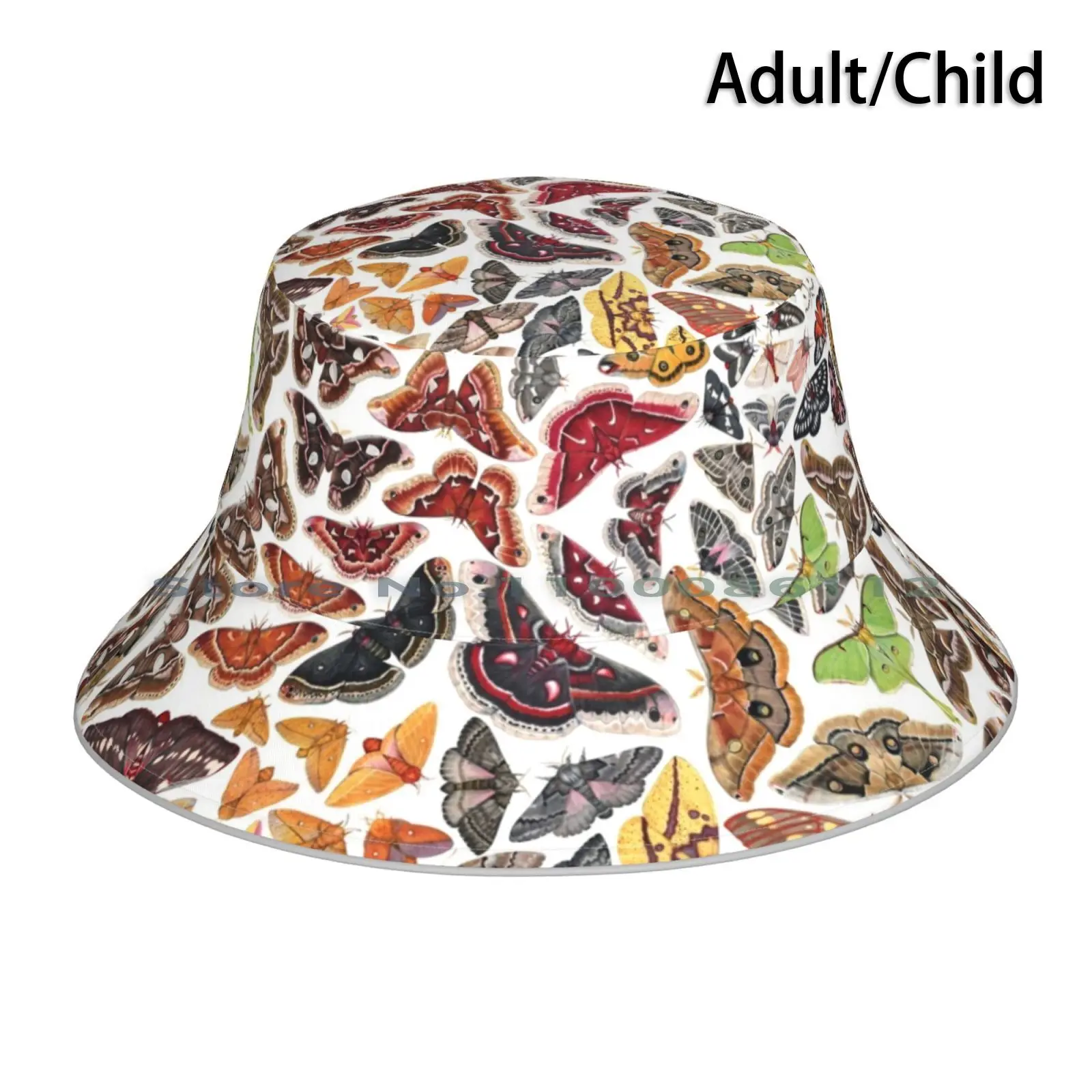 Saturniid Moths Of North America Pattern Bucket Hat Sun Cap Lepidoptera Insect Animal Entomology Entomologist Science Jada