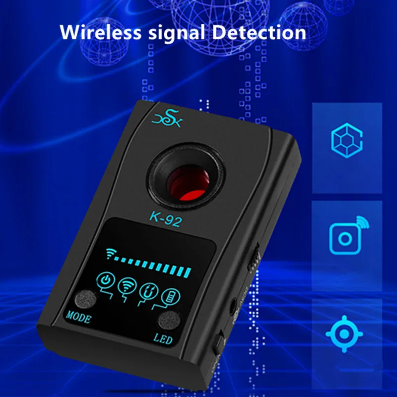 Camera Scanner Wiretapping Bug Mini Spy Gadgets Anti-Eavesdropping Hidden Wiring Detector GPS Tracker Magnet Finder