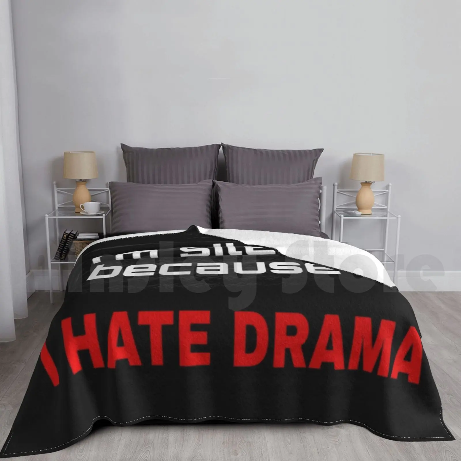 I'm Silent Because I Hate Drama Blanket For Sofa Bed Travel Im Silent L Hate Drama Words Sentence I Hate Drama