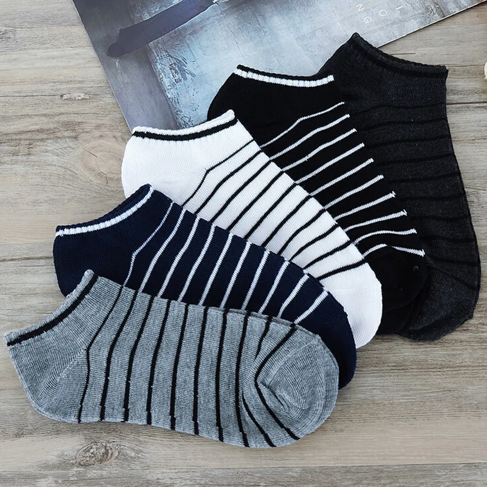 1pair Women's Men's Socks Harajuku Striped Comfortable Stripe Cotton Sock Slippers Short Ankle Socks Hiphop Meias Mulher Daily