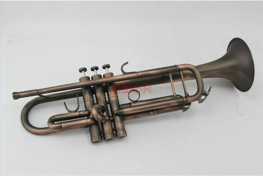 MARGEWATE Musical Instruments Brass Bb Trumpet Unique Antique Copper Simulation Surface Small Bb Trumpet inventory