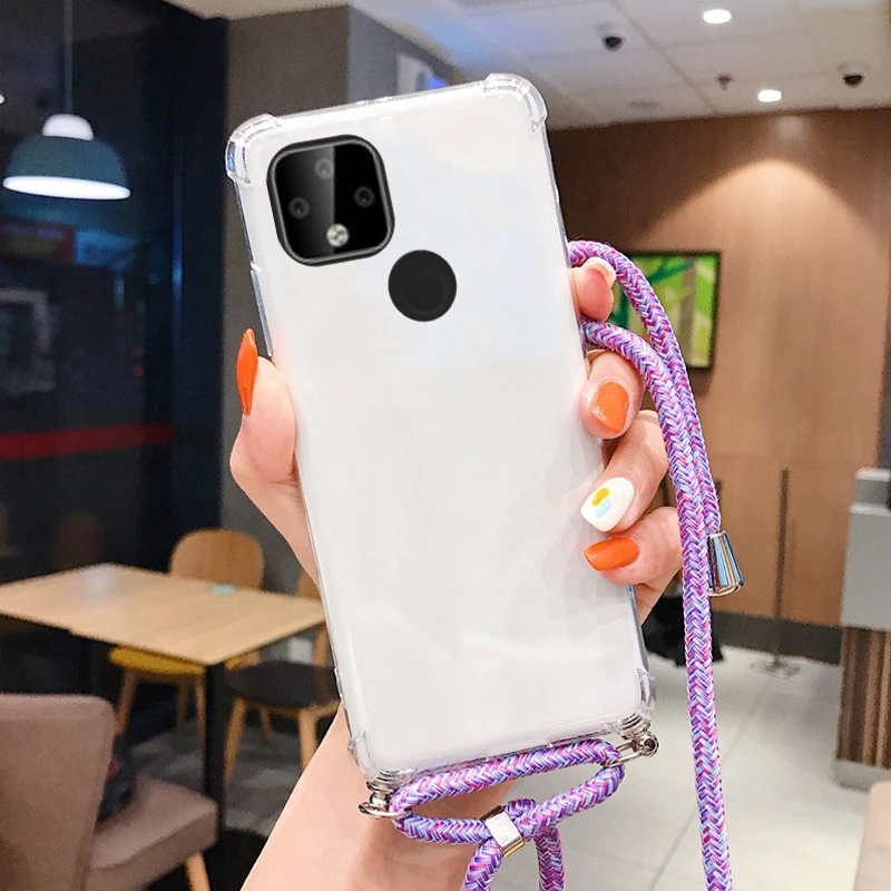 Ốp Lưng Dành Cho Google Pixel 7 5A 5G 6A 4 XL Đeo Chéo Dây Buộc Dây Dây Đeo Dành Cho Điểm Ảnh 5XL 4XL 5G Chống Sốc Trong Suốt Bìa Mềm