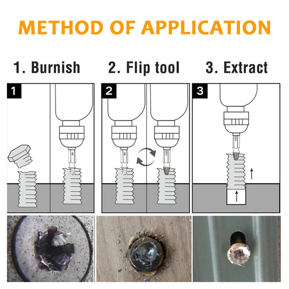 เกลียวเจาะชุด Bit ได้อย่างง่ายดาย Take Out Broken สกรู Bolt Remover Stripped สกรู Extractor เครื่องมือรื้อถอน