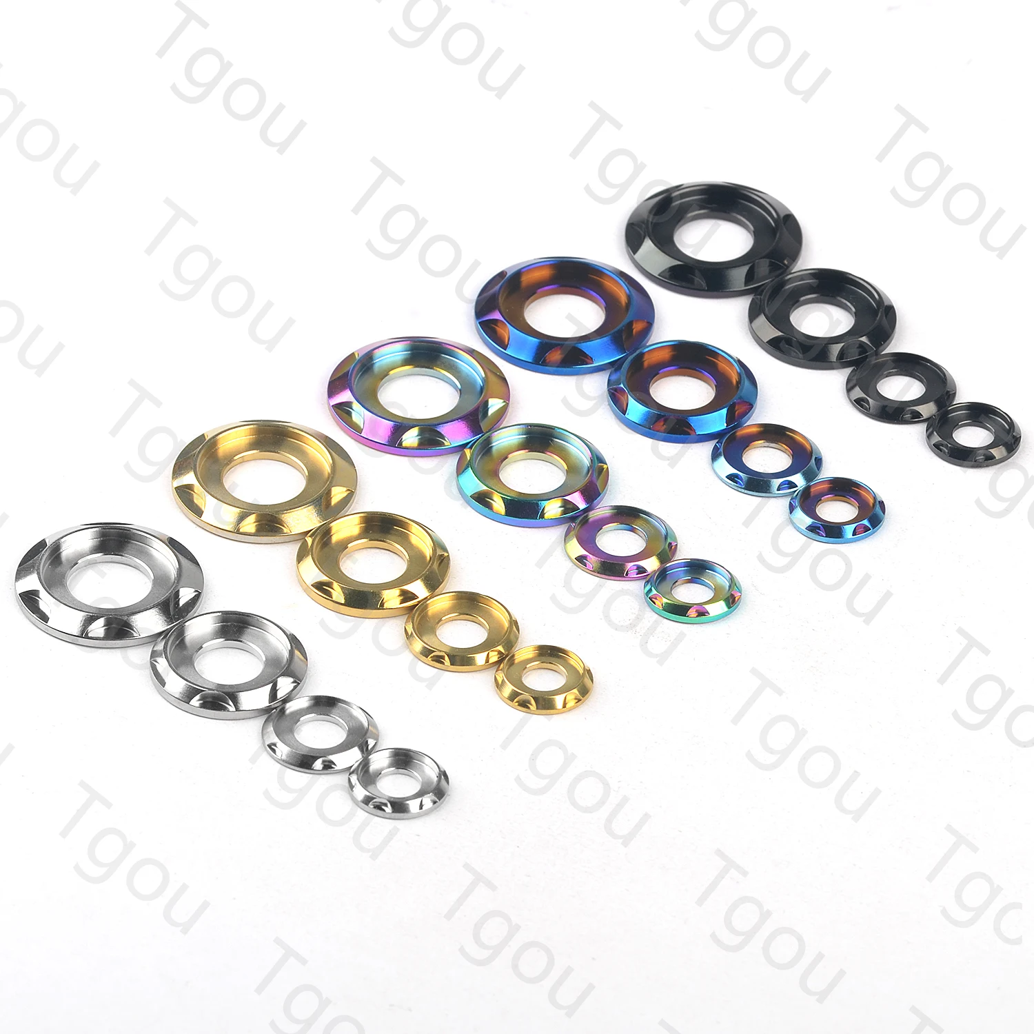 Tuou mesin cuci Titanium M5 M6 M8 M10, Spacer untuk sepeda motor mobil, Gasket dekoratif mewah