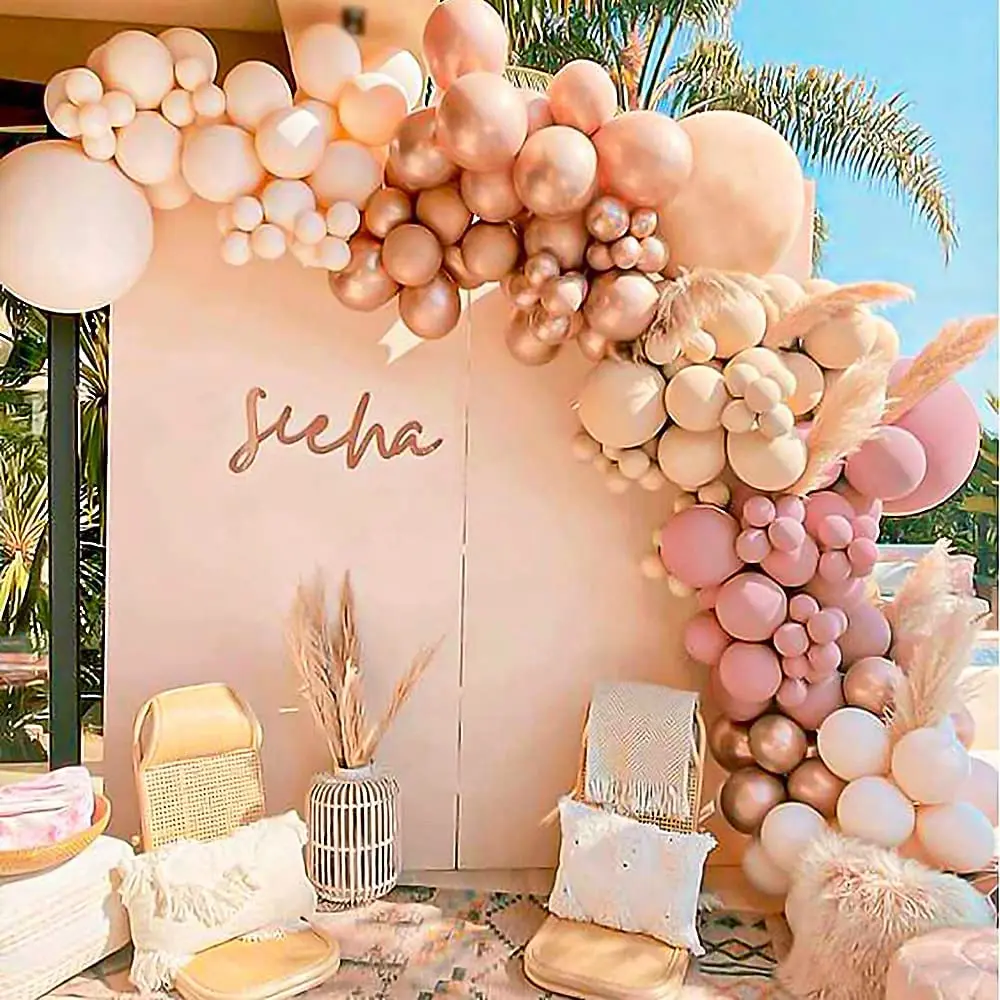 DIY Retro Balloon Arch Kit Garland Kit Sage Green ivory Chrome Gold Balloons For Baby Bridal Shower Birthday Party Wedding Party