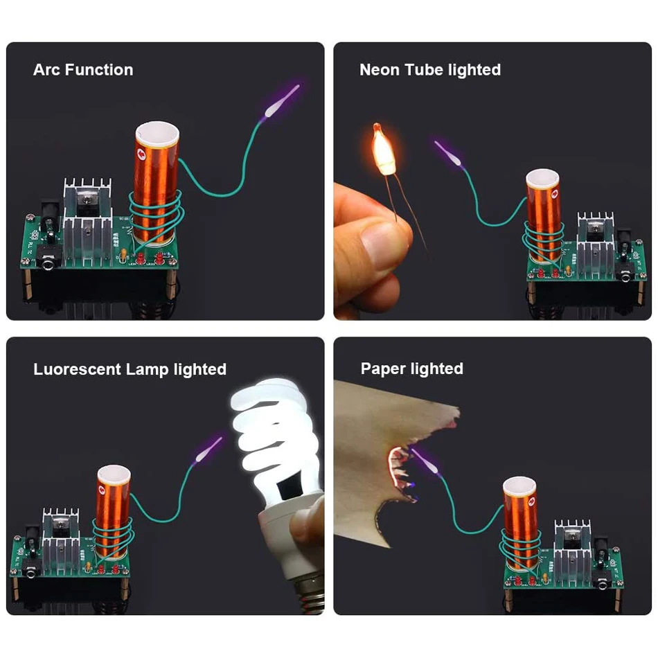 Mini Tesla Coil DIY Kit DC 15-24V 15W Tesla Music Coil Plasma Speaker Electronic Kit Arc Plasma Scientific Toy