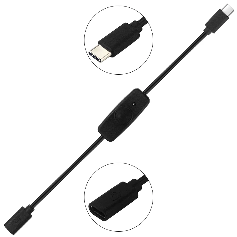 Type C Switch Extension Cable Converter Adapter USB-C Female to Male Interface Charging Wire for Raspberry Pi 4 Smart Phone PC