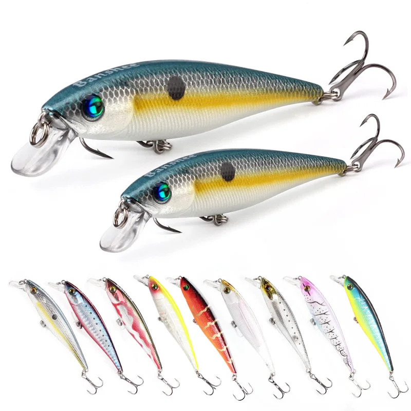 

10pcs Minnow Fishing lures Jerkbait 3D Eyes Crankbait wobbler Trolling Artificial Plastic Tackle Pesca Swimbait Hard Bait