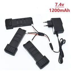 Batteria originale dei droni di 7.4V 1200mah con la ricarica 3 in 1 per la batteria di Lipo dei pezzi di ricambio 3 pz/set 7.4V di E511 E511S RC Quadcopter