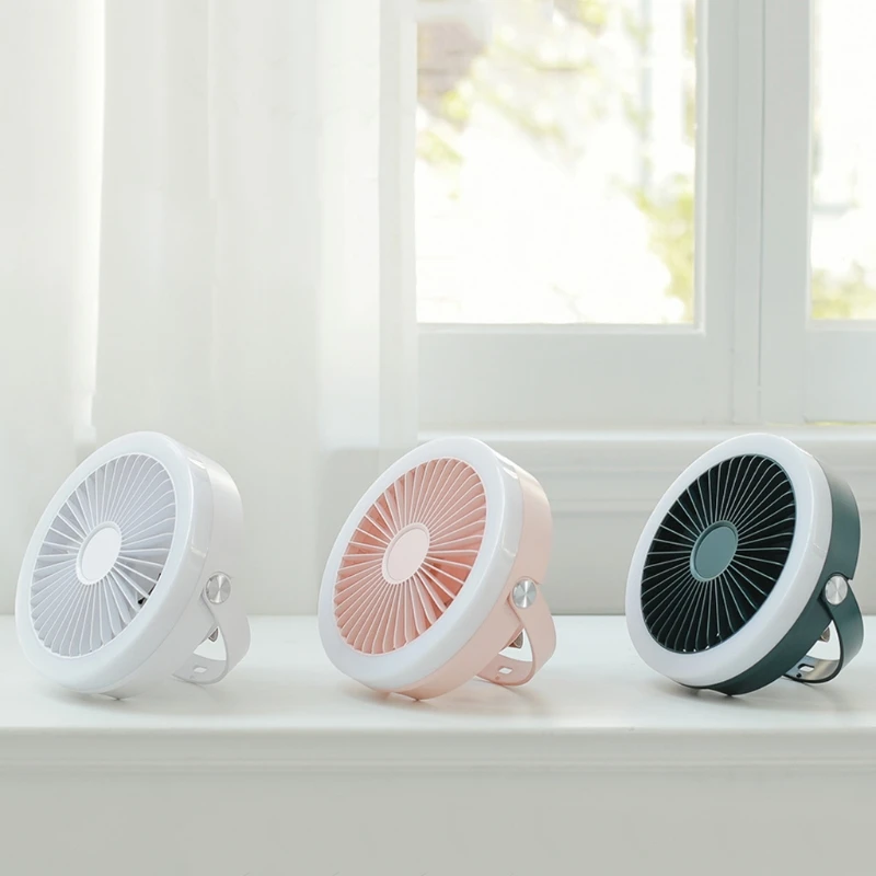 Lanterne de Camping 2 en 1 avec ventilateur de plafond, télécommande Rechargeable USB 4000mAh, 3 engrenages suspendus avec lumière LED 19QE